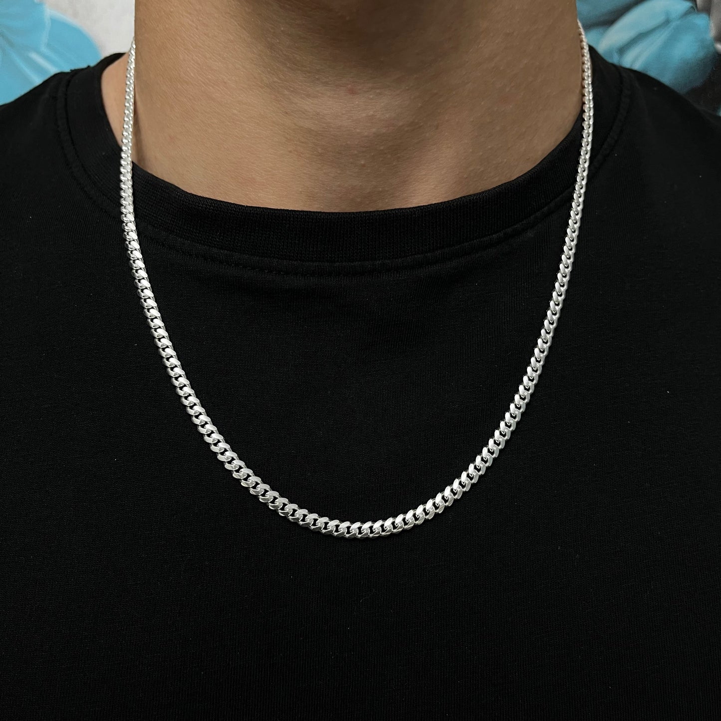 4MM Sterling Silver Miami Cuban Link Chain