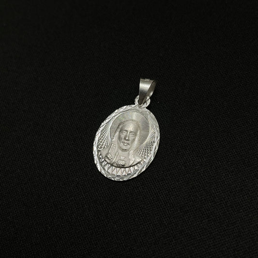 Sterling Silver Diamond Cut Jesus Pendant