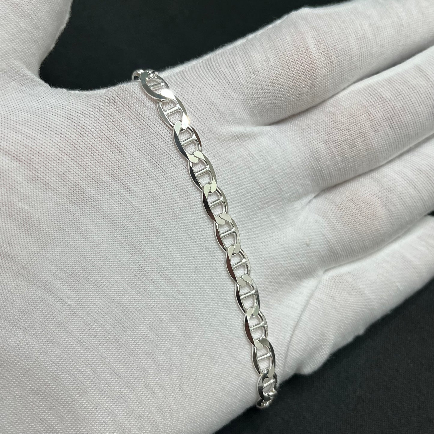 6MM Sterling Silver Mariner Bracelet