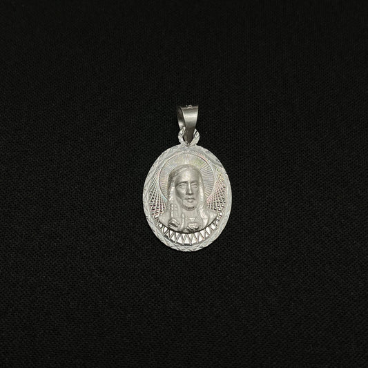 Sterling Silver Diamond Cut Jesus Pendant