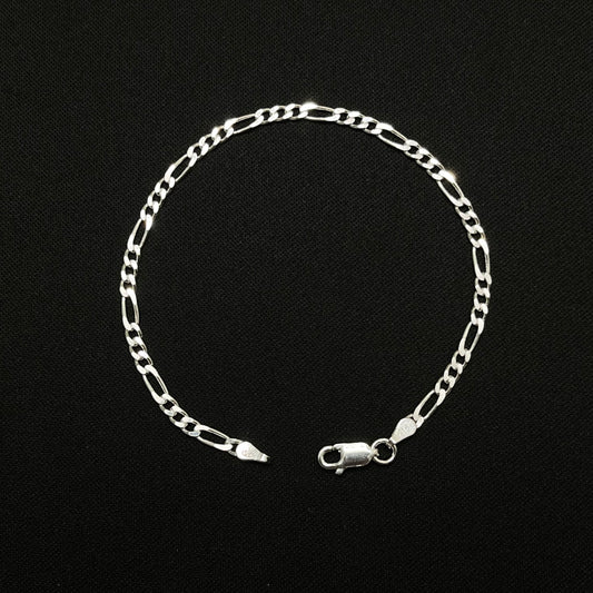 3MM Sterling Silver Figaro Bracelet