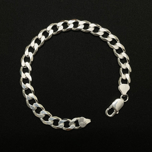 8MM Sterling Silver Curb Bracelet