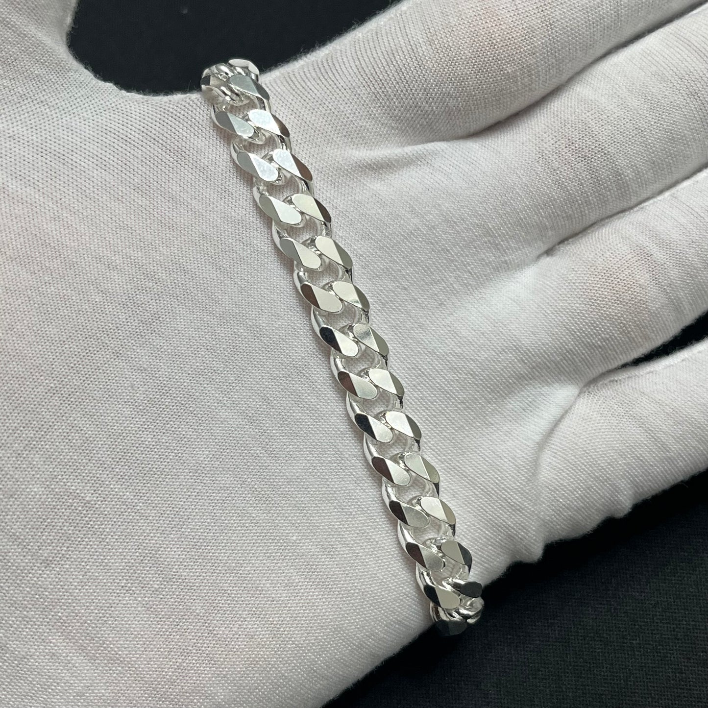 9MM Sterling Silver Curb Bracelet