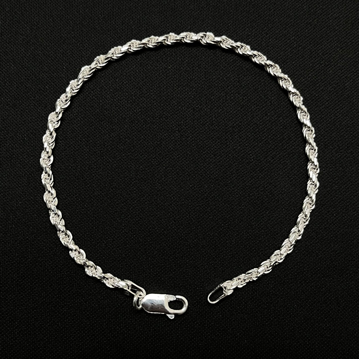 2.5MM Sterling Silver Rope Bracelet