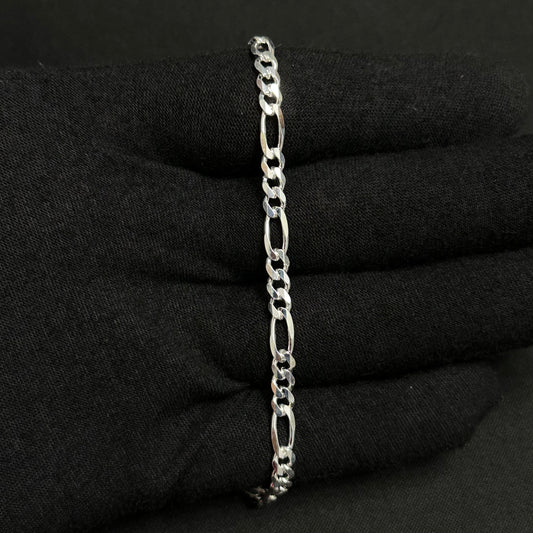 5MM Sterling Silver Figaro Bracelet