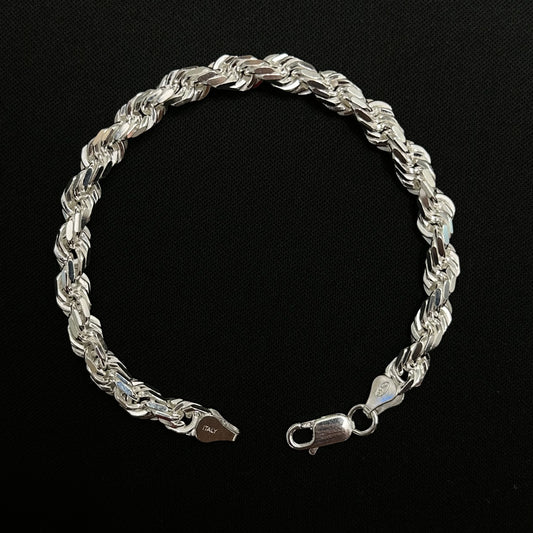 6MM Sterling Silver Rope Bracelet