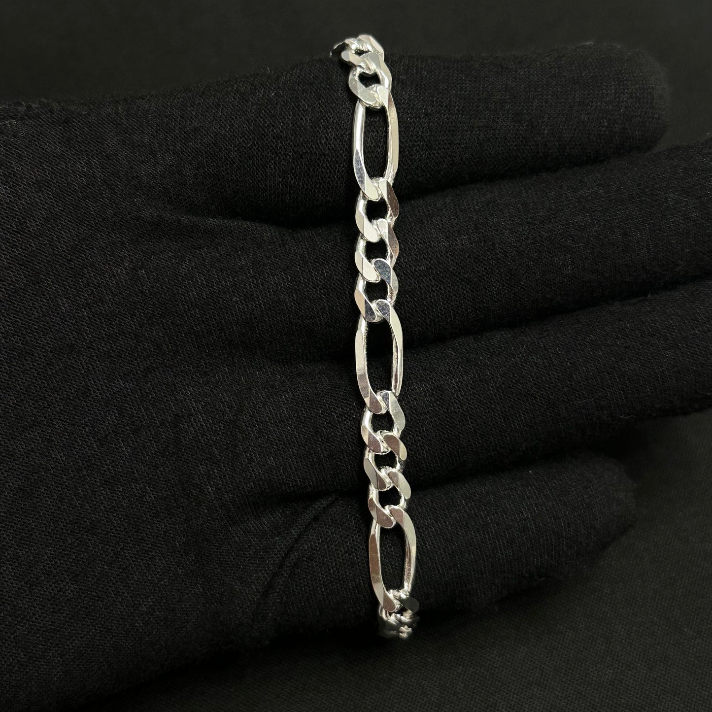 7MM Sterling Silver Figaro Bracelet