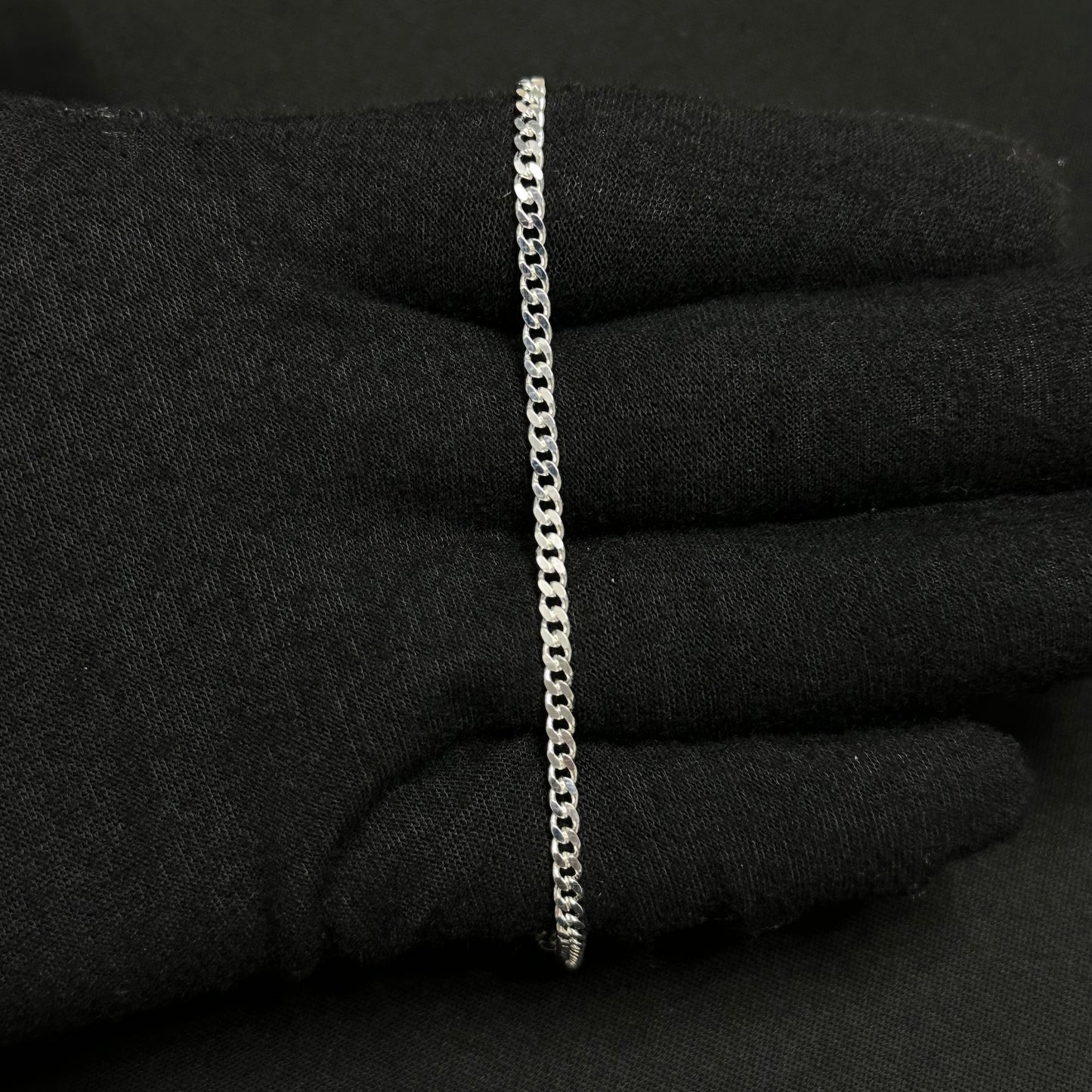 3MM Sterling Silver Curb Bracelet
