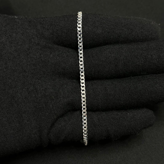 3MM Sterling Silver Curb Bracelet