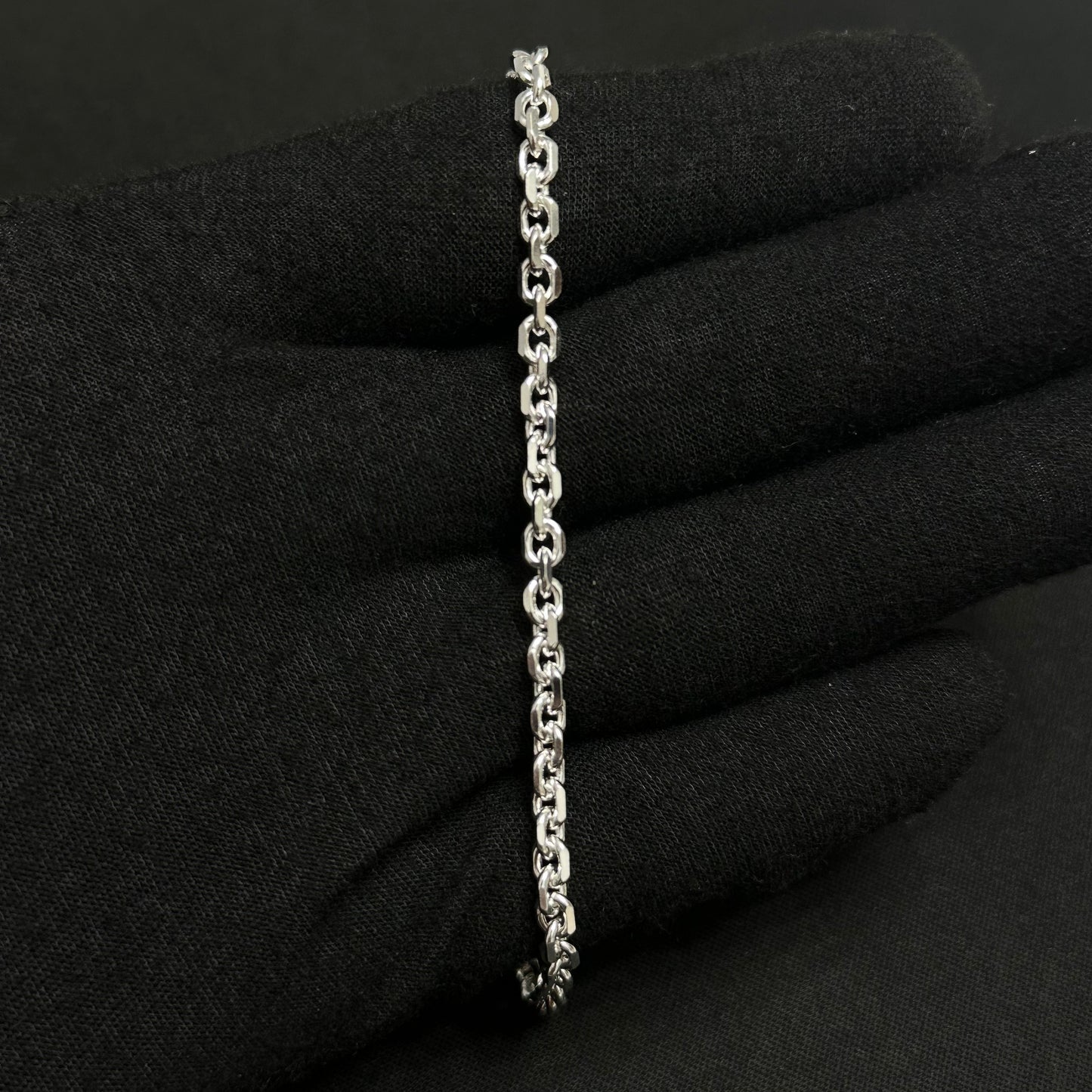 4MM Sterling Silver Anchor Bracelet