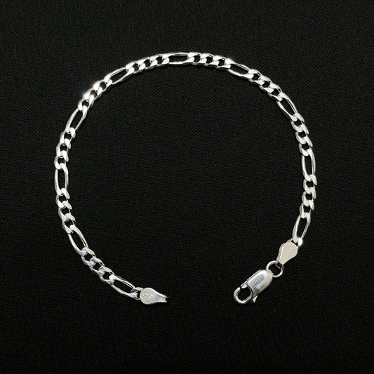 4MM Sterling Silver Figaro Bracelet