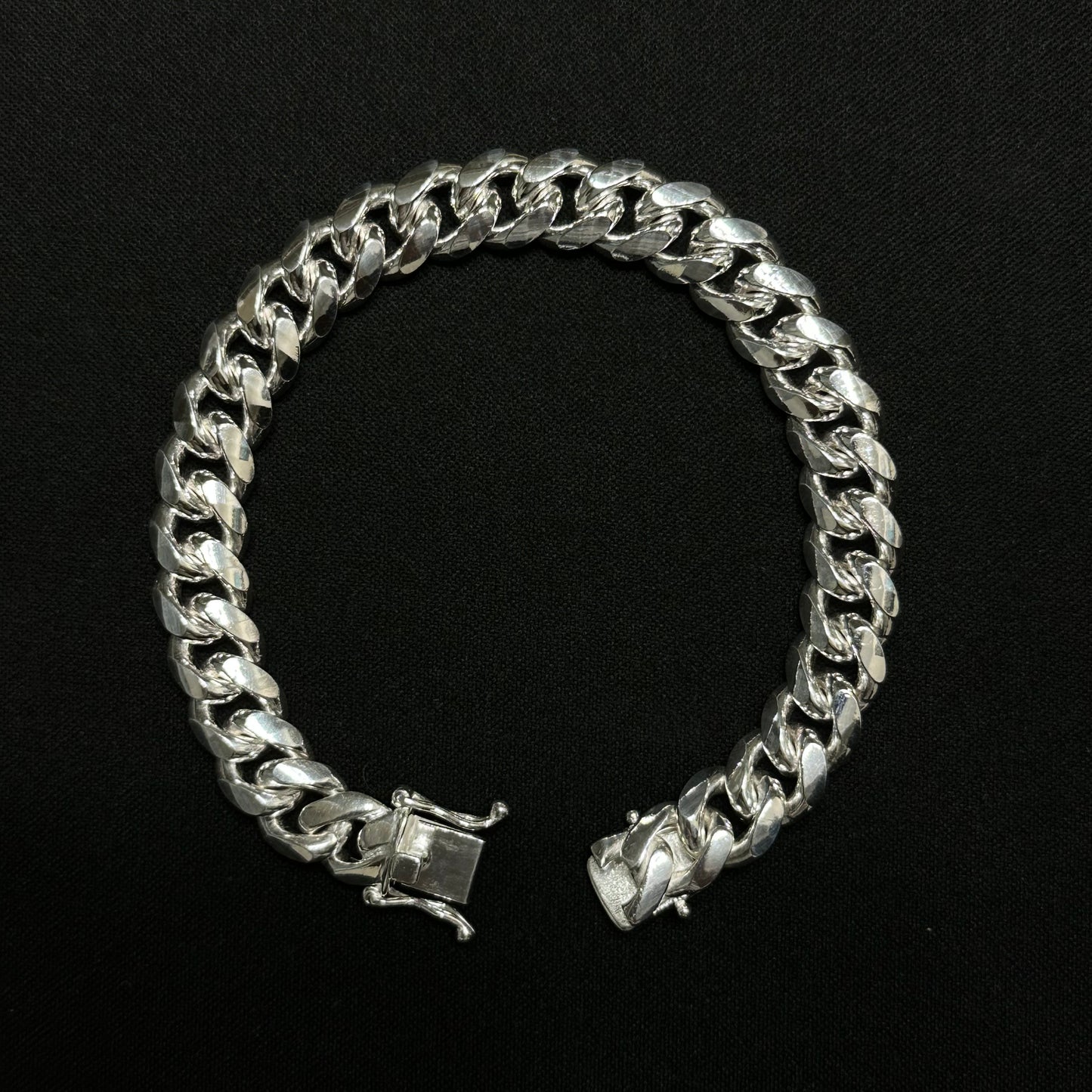 10MM Sterling Silver Miami Cuban Link Bracelet Box Lock