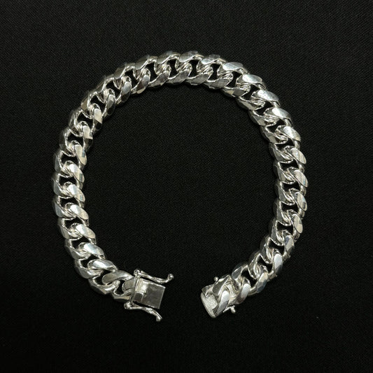 10MM Sterling Silver Miami Cuban Link Bracelet Box Lock