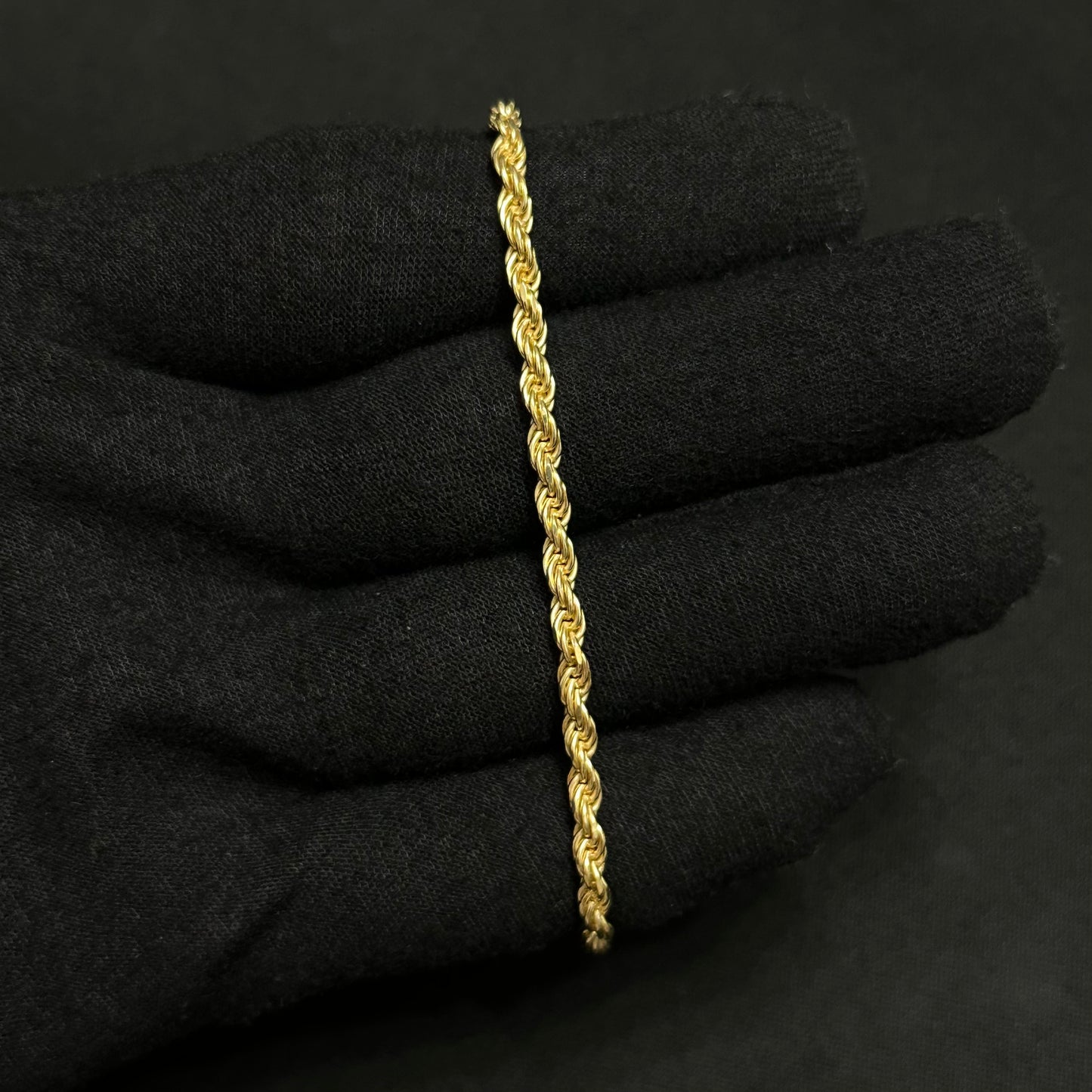 3MM Sterling Silver Vermeil Rope Bracelet