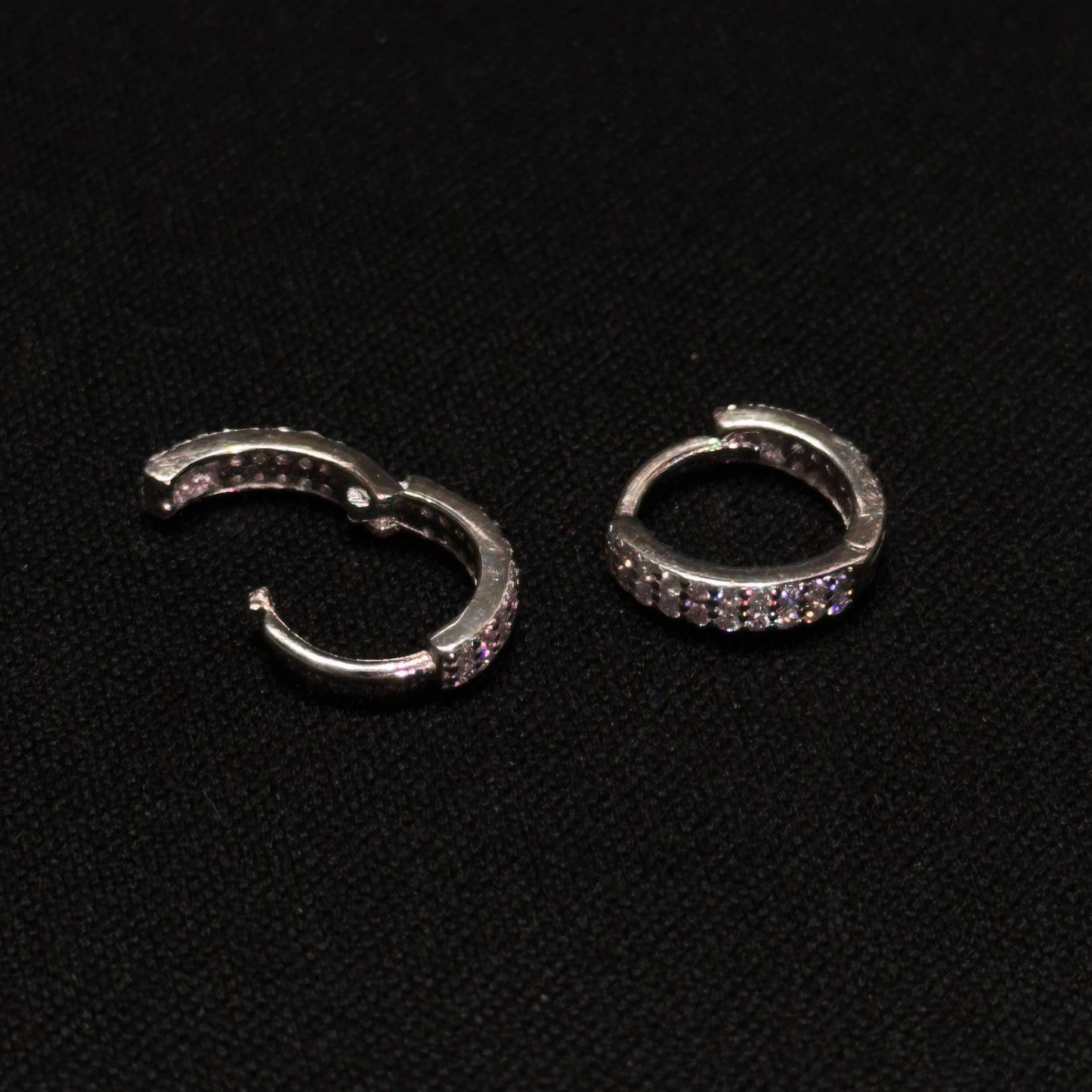 Sterling Silver CZ Huggie Earrings