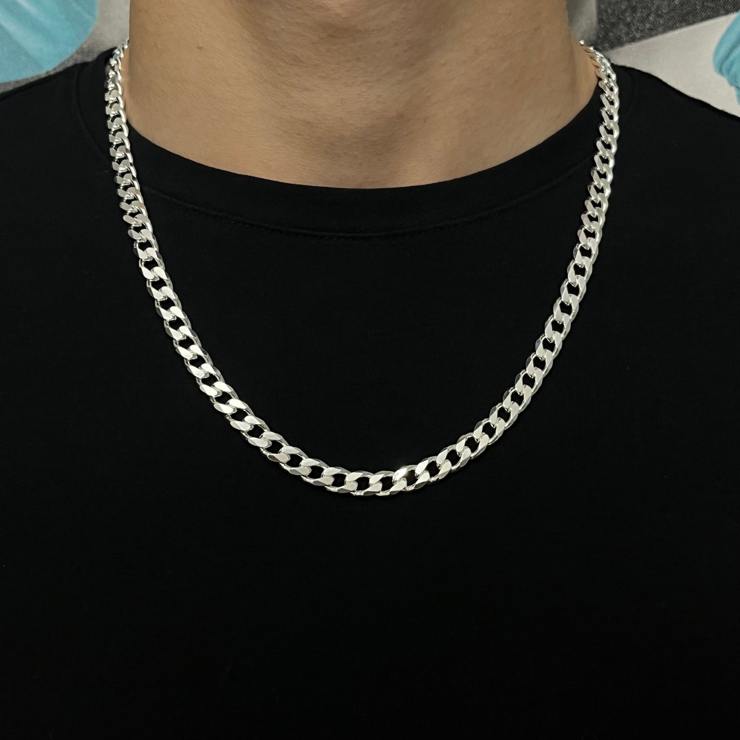 7.5MM Sterling Silver Curb Chain