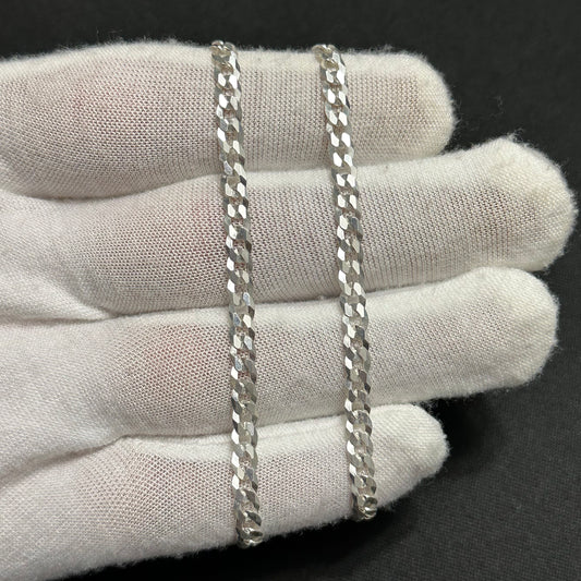 4MM Sterling Silver Flat Curb Chain