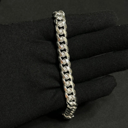 10MM Sterling Silver Miami Cuban Link Bracelet Box Lock
