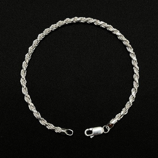 3MM Sterling Silver Rope Bracelet