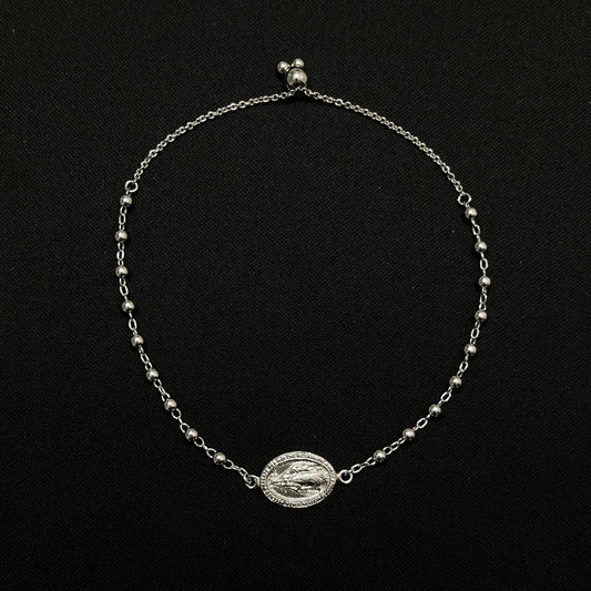 Sterling Silver Rosary Bracelet