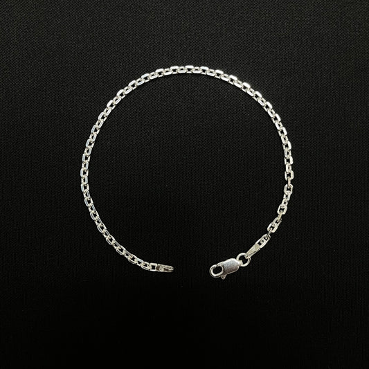 2.5MM Sterling Silver Diamond Cut Anchor Bracelet