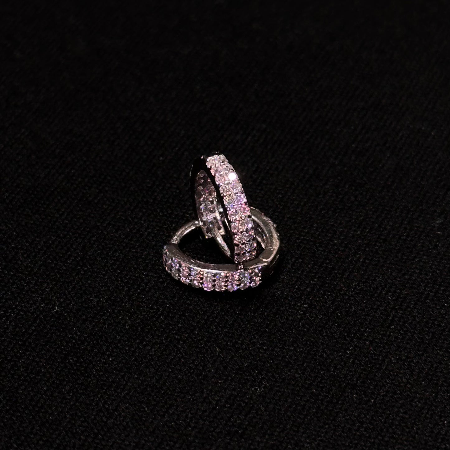 Sterling Silver CZ Huggie Earrings