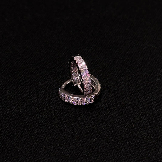Sterling Silver CZ Huggie Earrings
