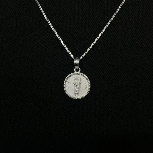 Sterling Silver St Jude Medallion Necklace