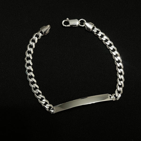 6MM Sterling Silver Curb ID Bracelet