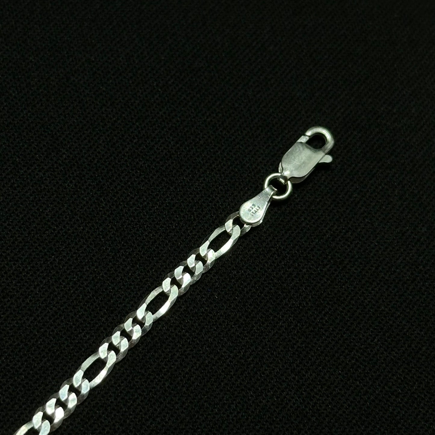 3MM Sterling Silver Flat Figaro Bracelet