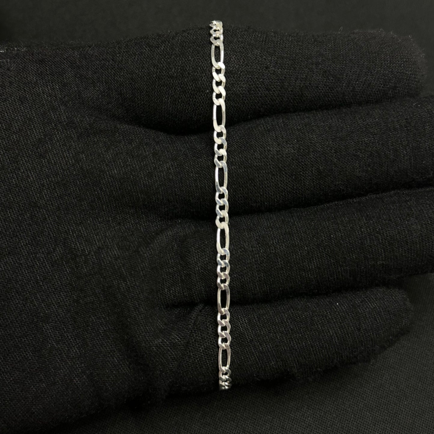 3MM Sterling Silver Figaro Bracelet