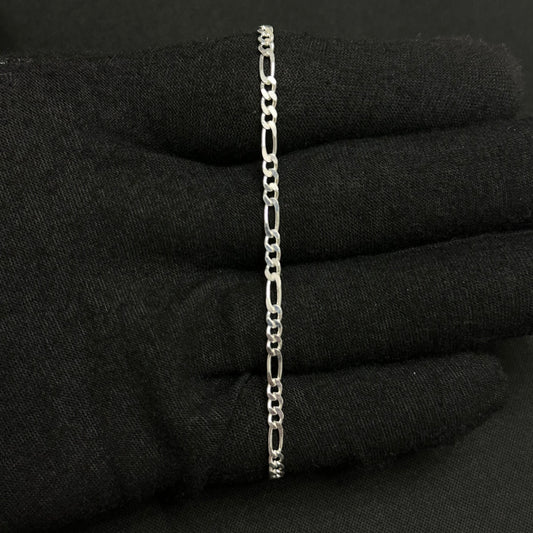 3MM Sterling Silver Figaro Bracelet