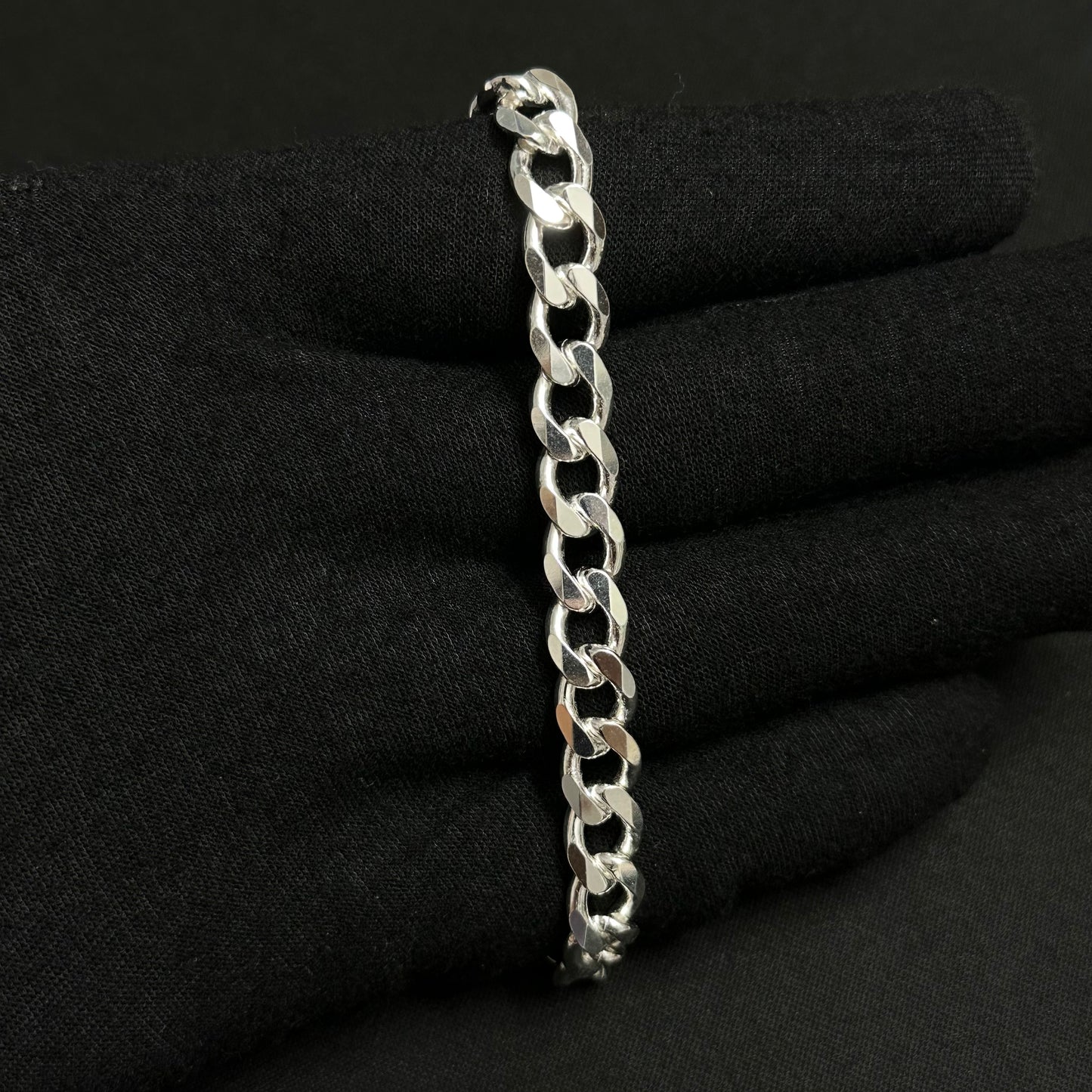 8MM Sterling Silver Curb Bracelet
