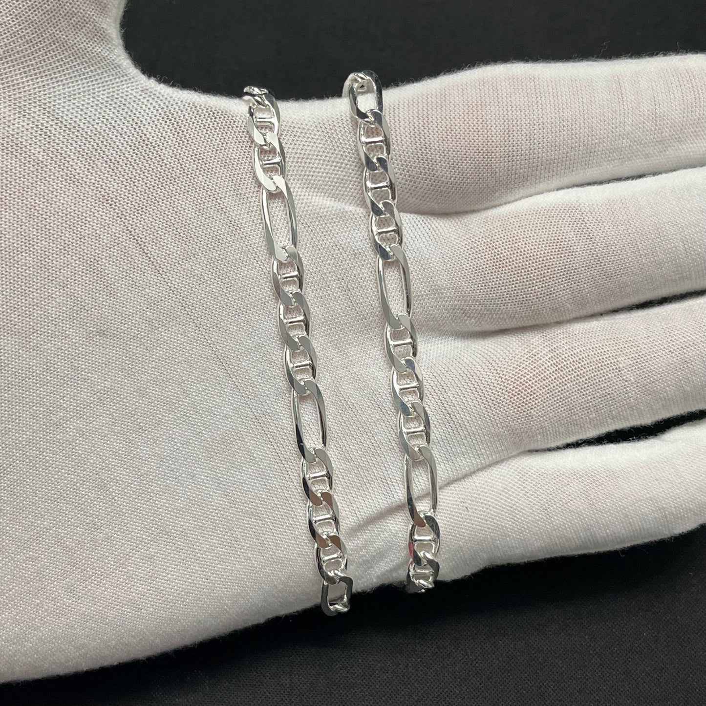 6MM Sterling Silver Fancy Figaro Chain