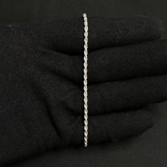 2MM Sterling Silver Rope Bracelet
