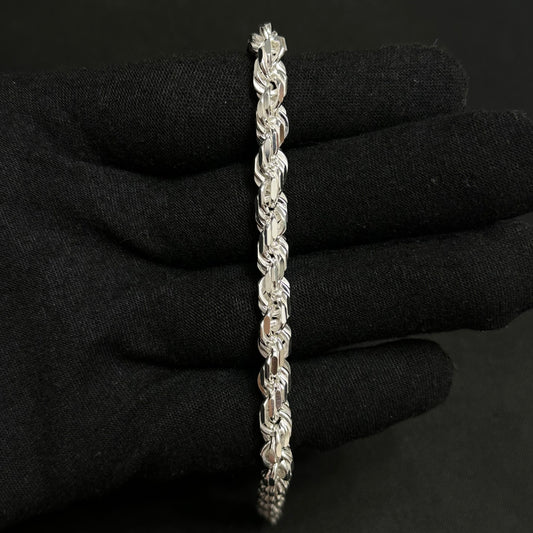 6MM Sterling Silver Rope Bracelet