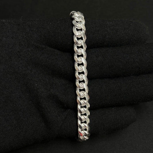 9MM Sterling Silver Miami Cuban Link Bracelet Box Lock