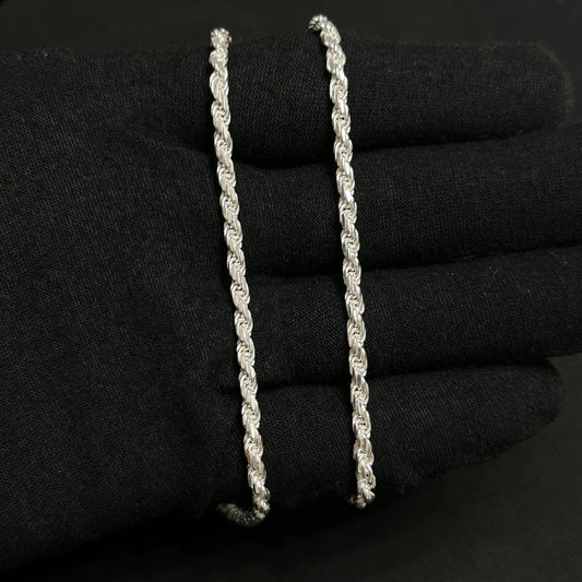 3MM Sterling Silver Rope Chain