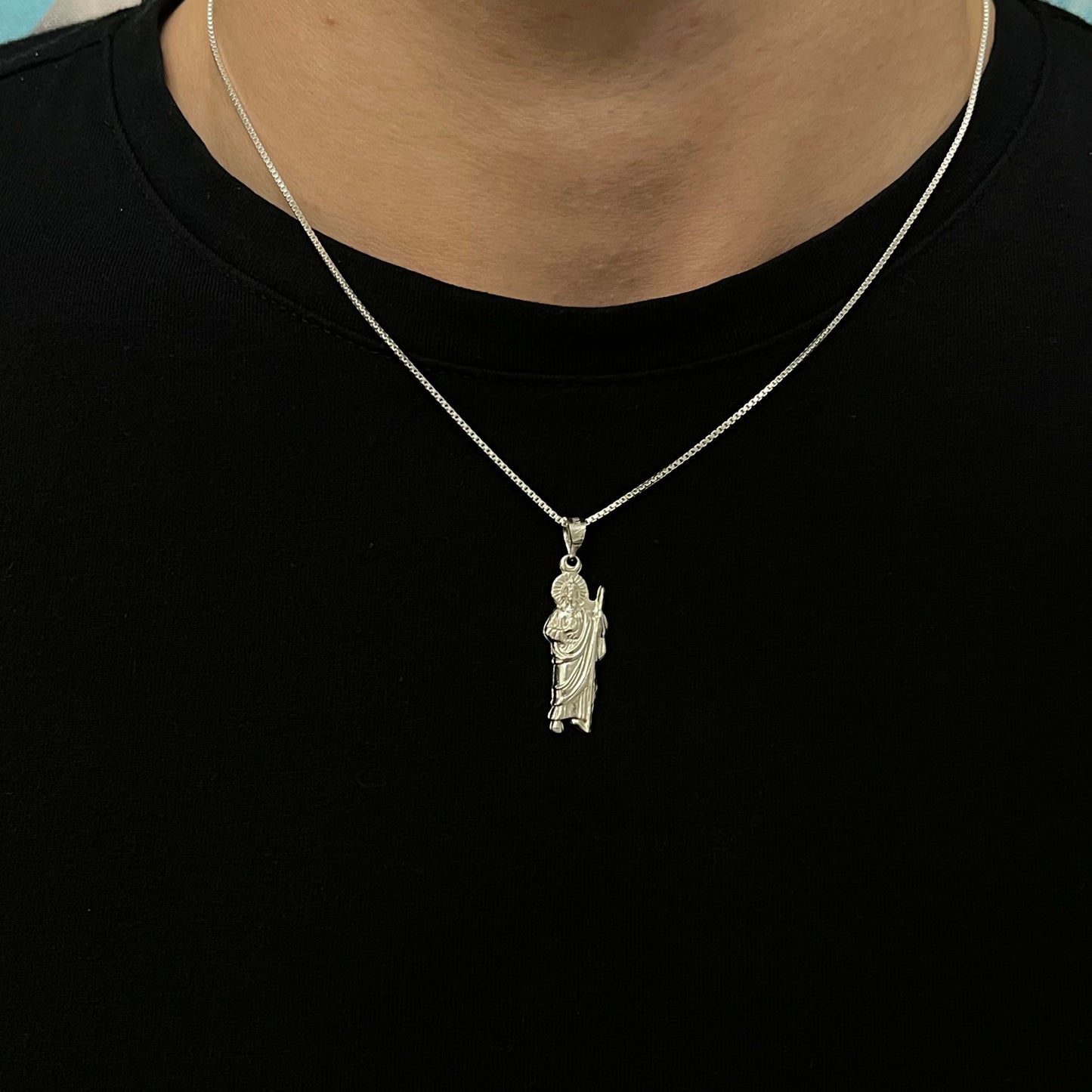 Sterling Silver St. Jude Statue Necklace