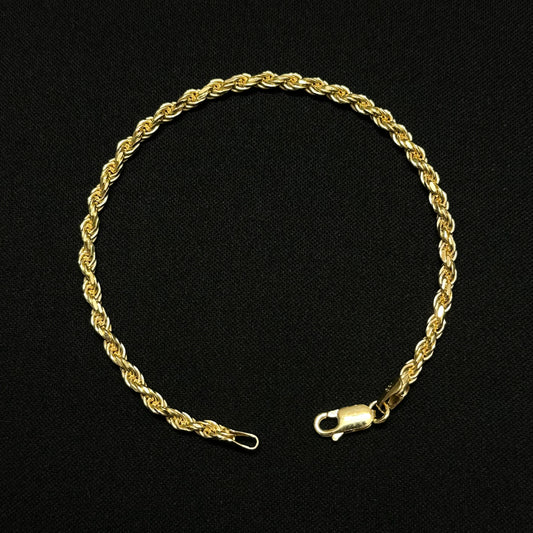 3MM Sterling Silver Vermeil Rope Bracelet