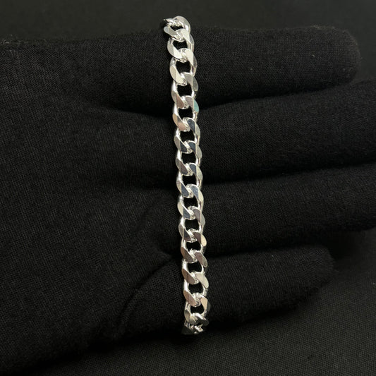 7.5MM Sterling Silver Curb Bracelet