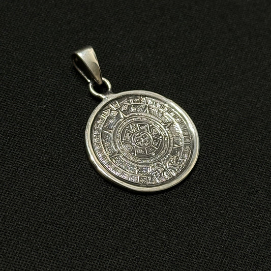 Sterling Silver Aztec Calender Pendant