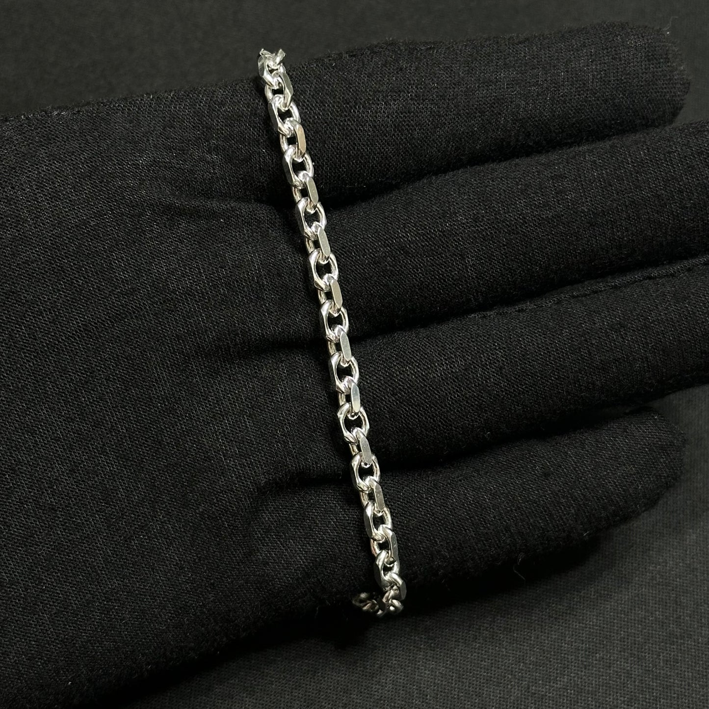 4MM Sterling Silver Anchor Bracelet