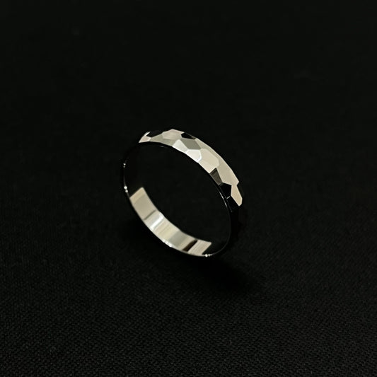 Sterling Silver 4MM Hammered Design Ring