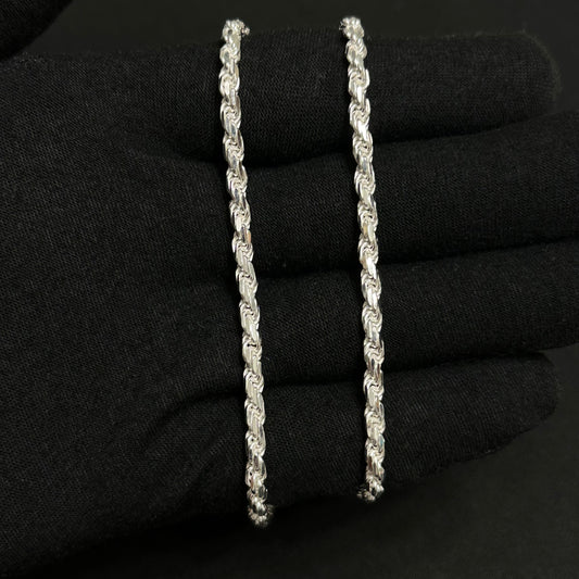 4MM Sterling Silver Rope Chain