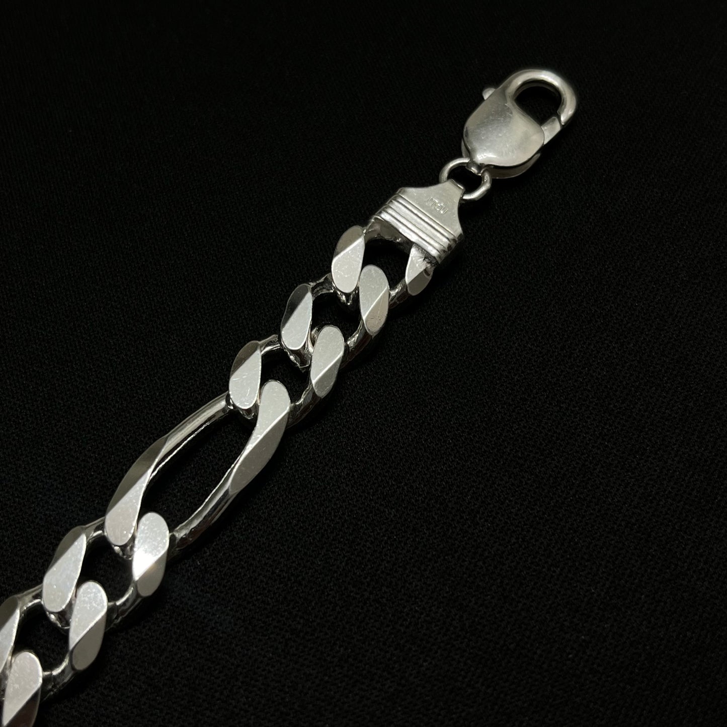 10MM Sterling Silver Figaro Bracelet