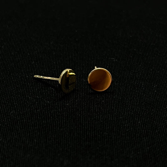 Sterling Silver Vermeil Disc Stud Earrings