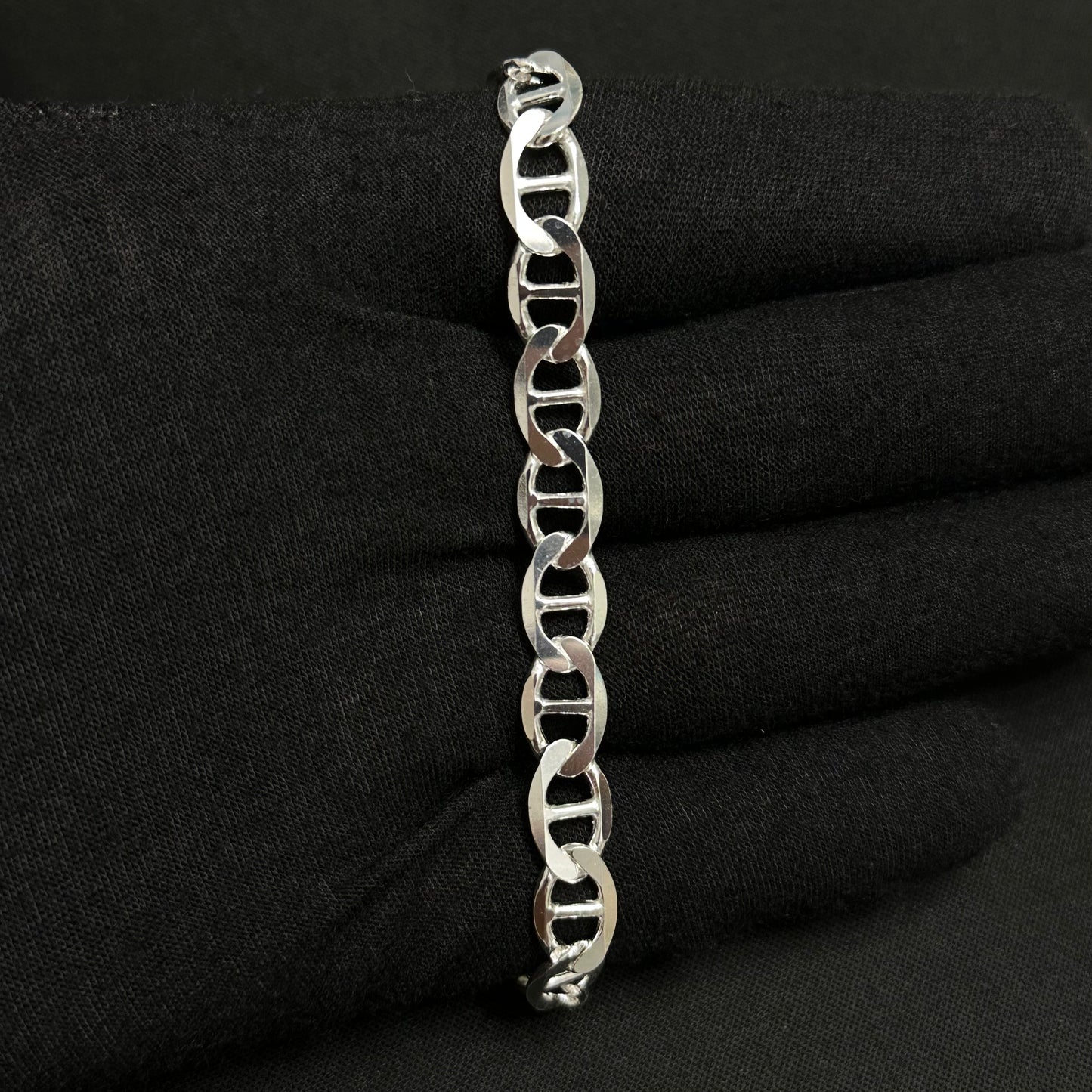 8MM Sterling Silver Mariner Bracelet