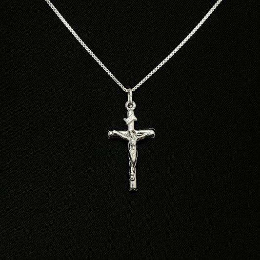 Sterling Silver INRI Crucifix Necklace