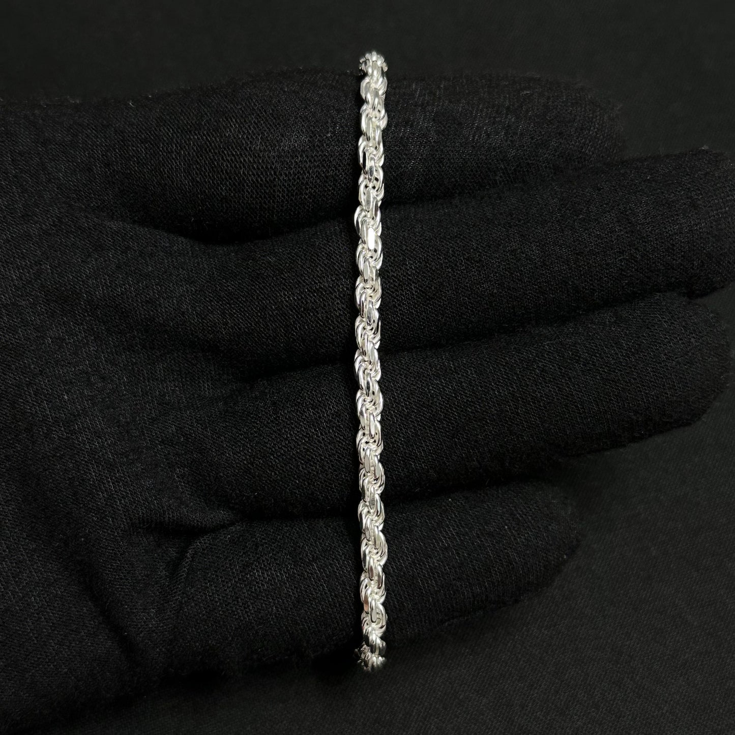 4MM Sterling Silver Rope Bracelet
